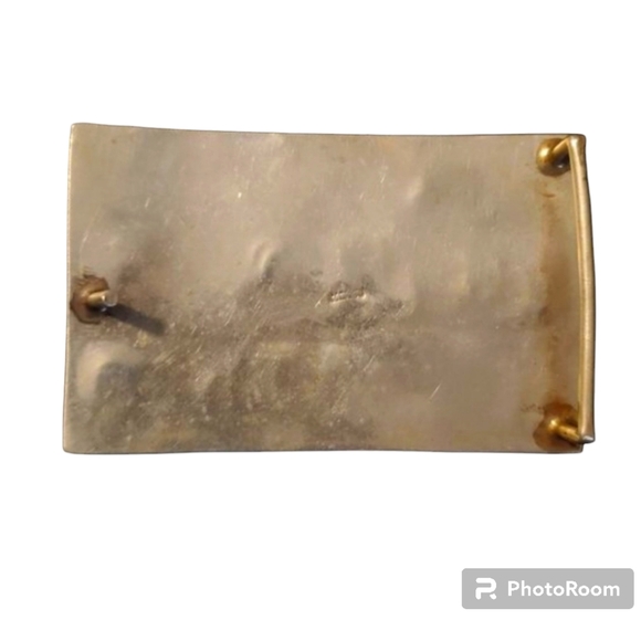 Vintage Mexican Silver Abalone Inlay Belt Buckle - Picture 4 of 5